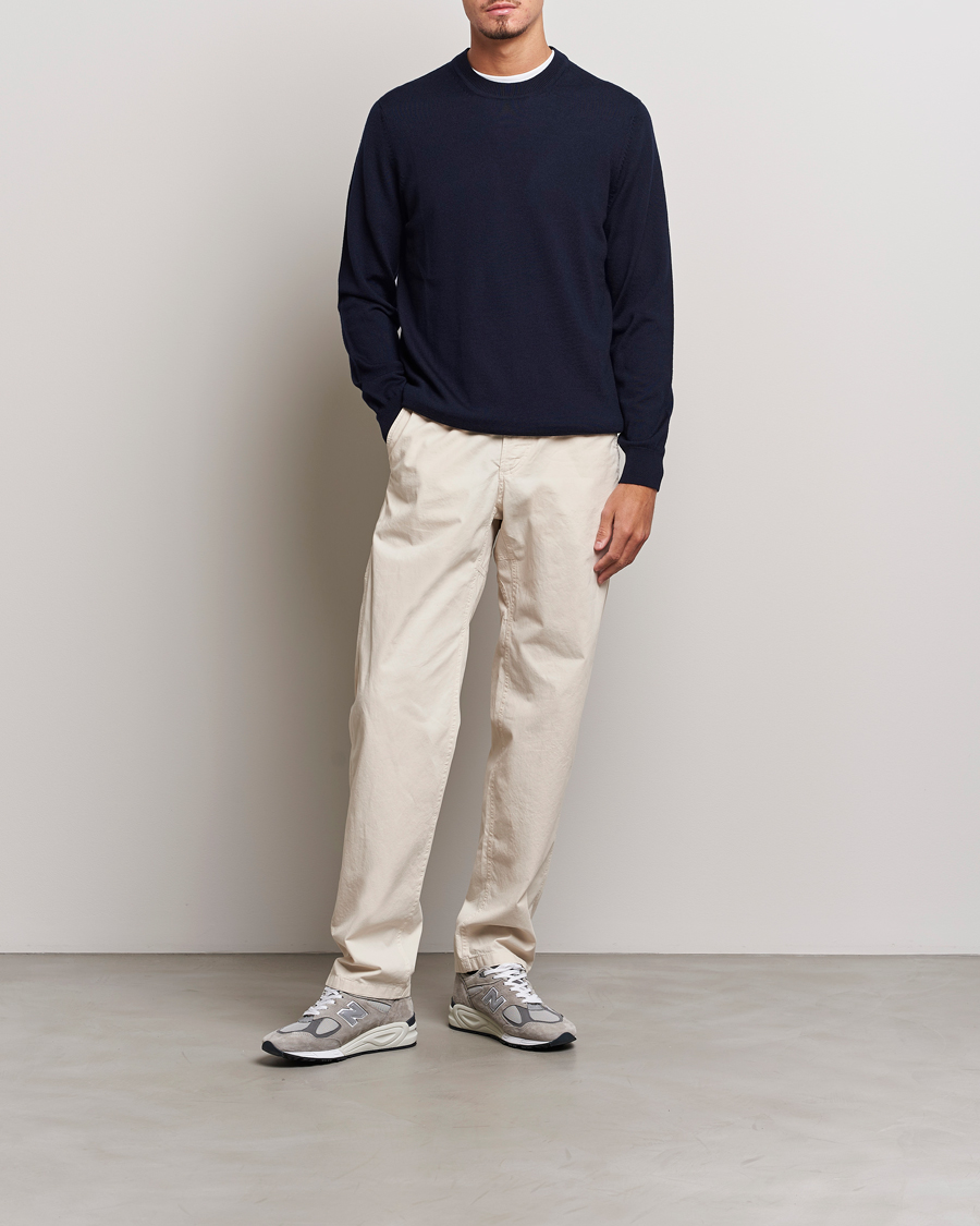 Heren | Truien | NN07 | Ted Merino Crew Neck Pullover Navy Blue