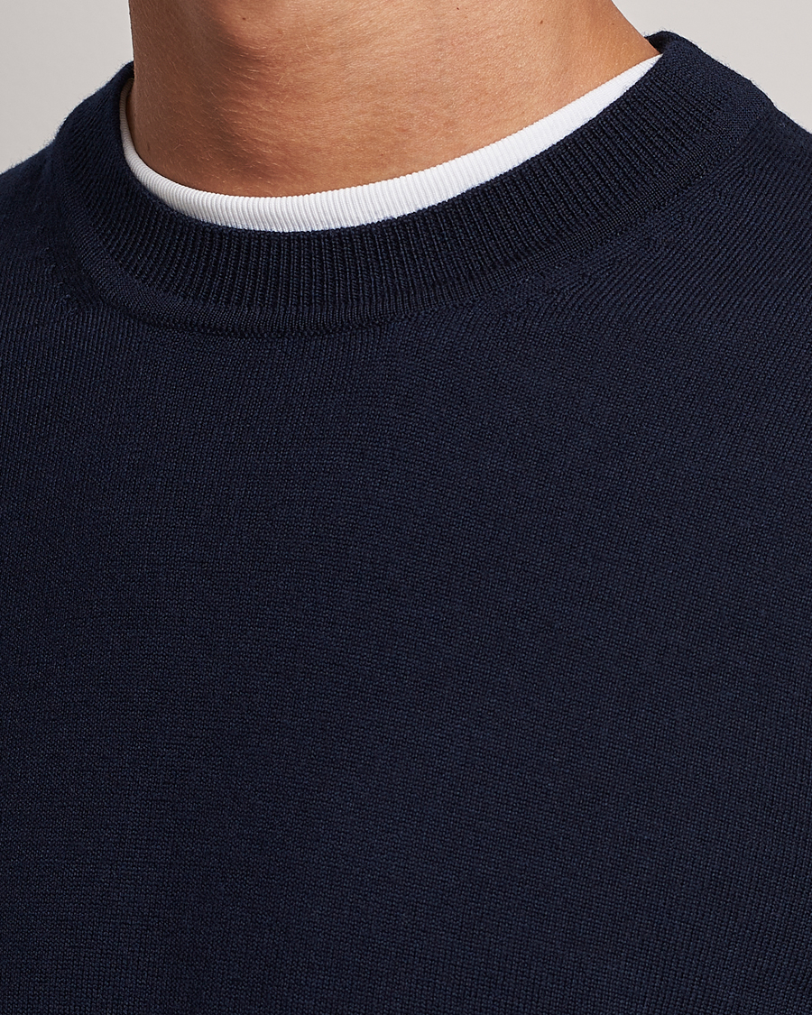 Heren | Truien | NN07 | Ted Merino Crew Neck Pullover Navy Blue