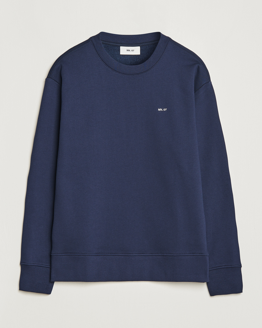 Homme | Pulls Et Tricots | NN07 | Briggs Logo Crew Neck Sweatshirt Navy Blue