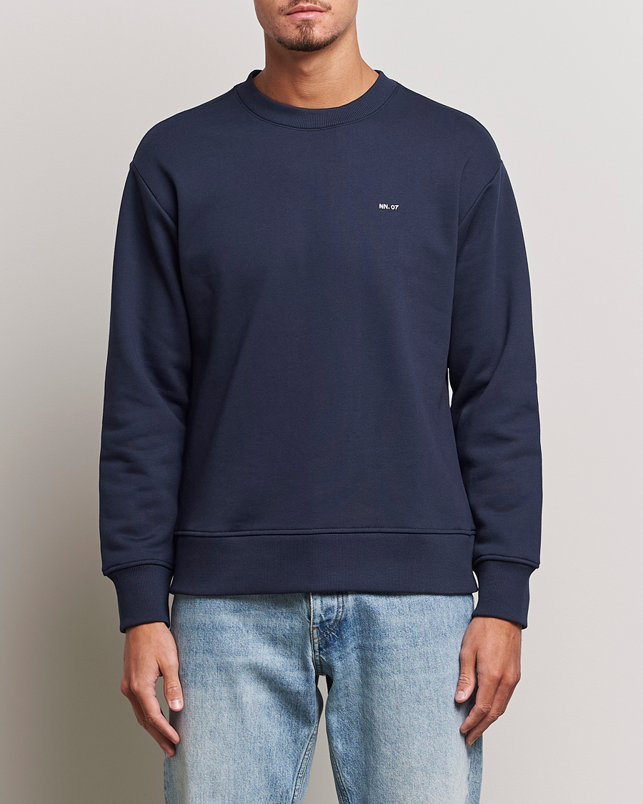 Homme | Pulls Et Tricots | NN07 | Briggs Logo Crew Neck Sweatshirt Navy Blue