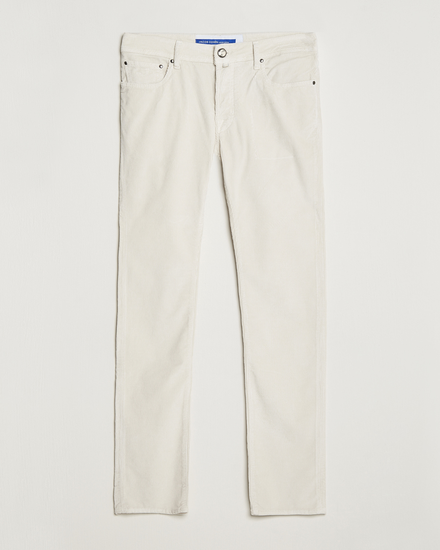 Heren | Broeken | Jacob Cohën | Bard 5-Pocket Medium Corduroy Trousers Off White