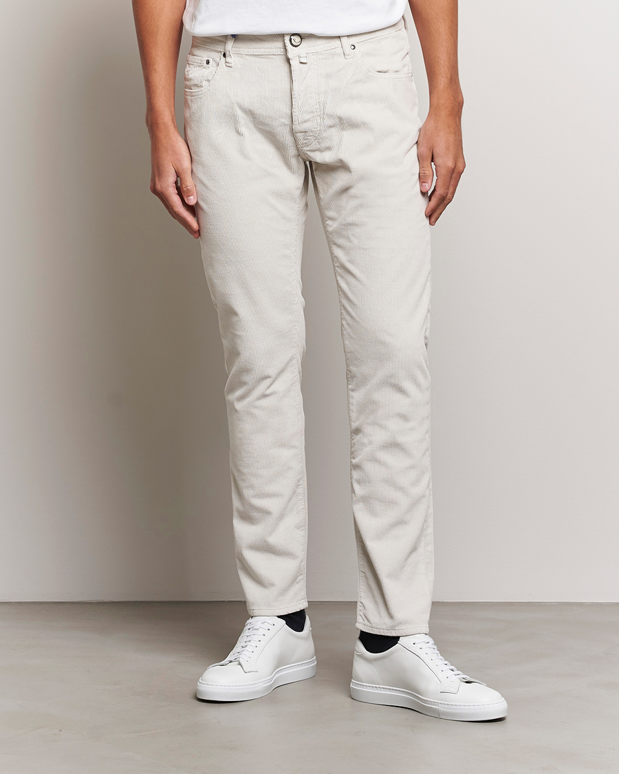 Heren | Broeken | Jacob Cohën | Bard 5-Pocket Medium Corduroy Trousers Off White