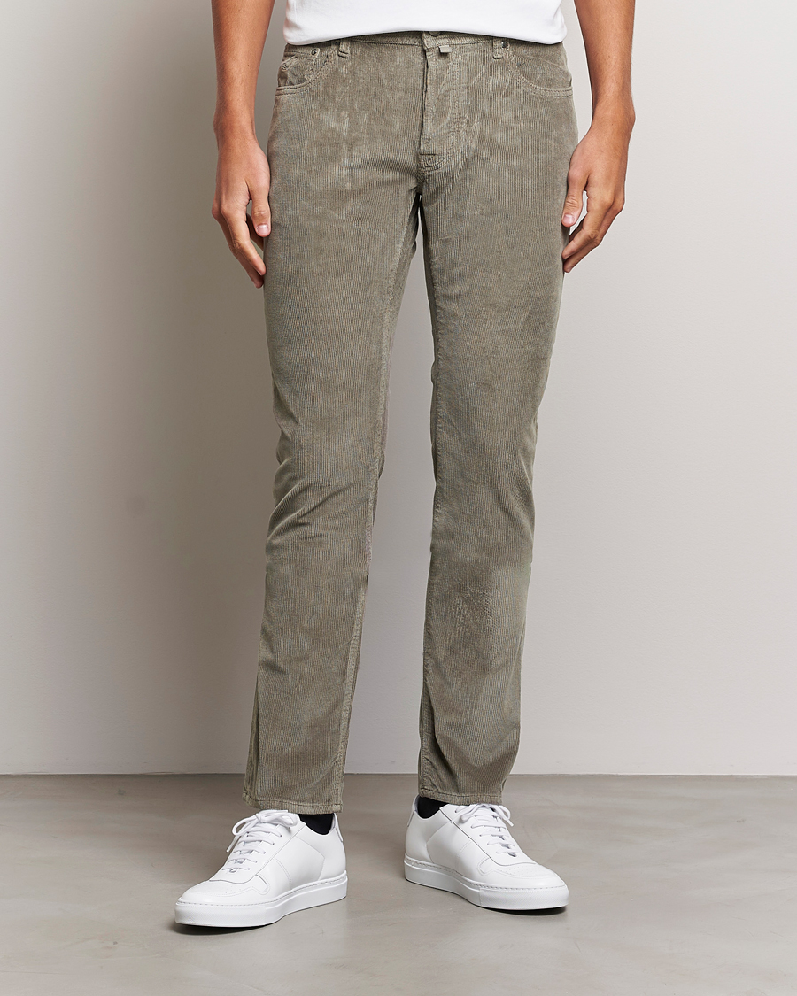 Homme | Pantalons | Jacob Cohën | Bard 5-Pocket Medium Corduroy Trousers Taupe