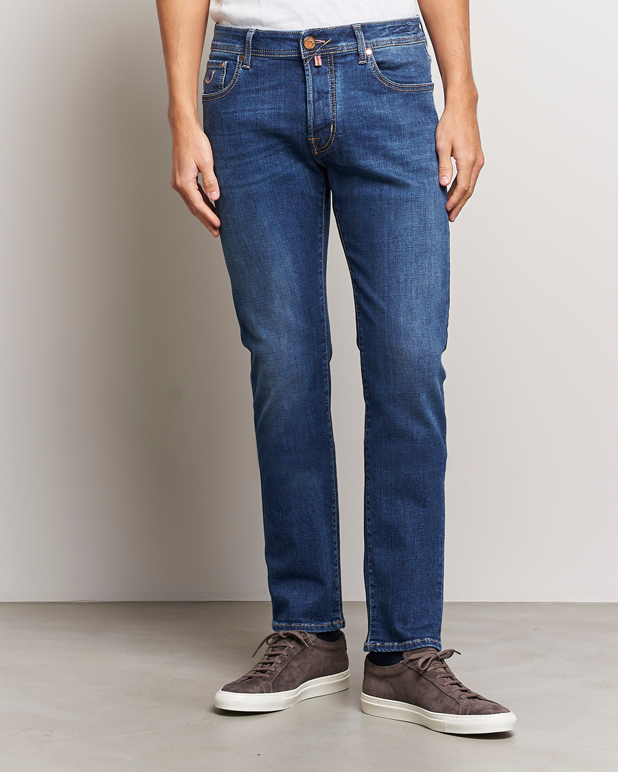 Homme | Jeans | Jacob Cohën | Bard Rome Slim Fit Stretch Jeans Mid Blue