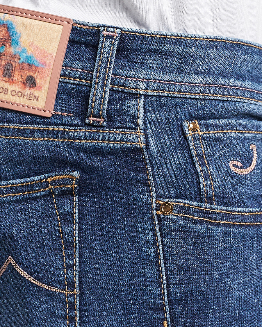 Heren | Jeans | Jacob Cohën | Bard Rome Slim Fit Stretch Jeans Mid Blue