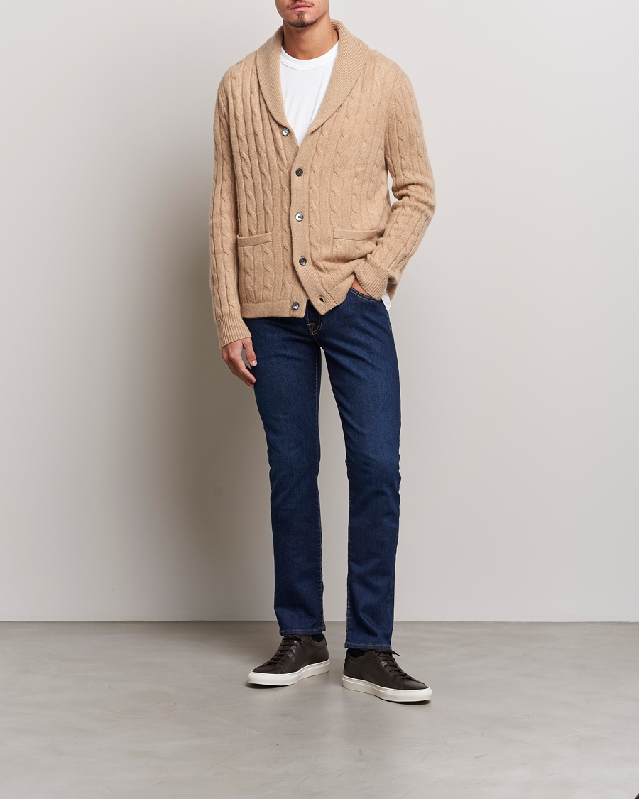 Heren | Jeans | Jacob Cohën | Nick Slim Fit Stretch Jeans Mid Blue