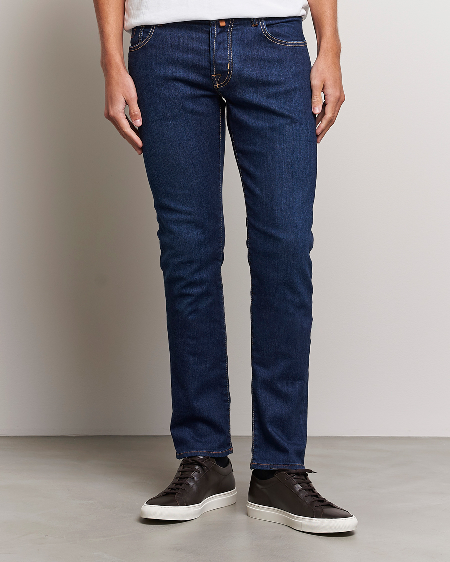 Heren | Jeans | Jacob Cohën | Nick Slim Fit Stretch Jeans Mid Blue