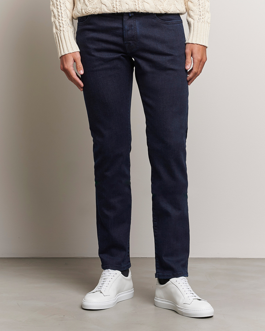 Heren | Jeans | Jacob Cohën | Nick Slim Fit Stretch Jeans Blue Black