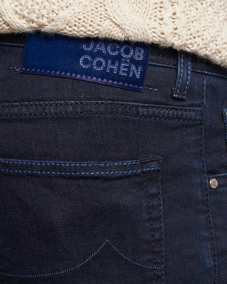 Heren | Jeans | Jacob Cohën | Nick Slim Fit Stretch Jeans Blue Black