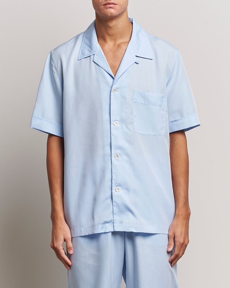 Homme | Peignoirs Et Pyjamas | CDLP | Short Sleeve Pyjama Shirt Sky Blue