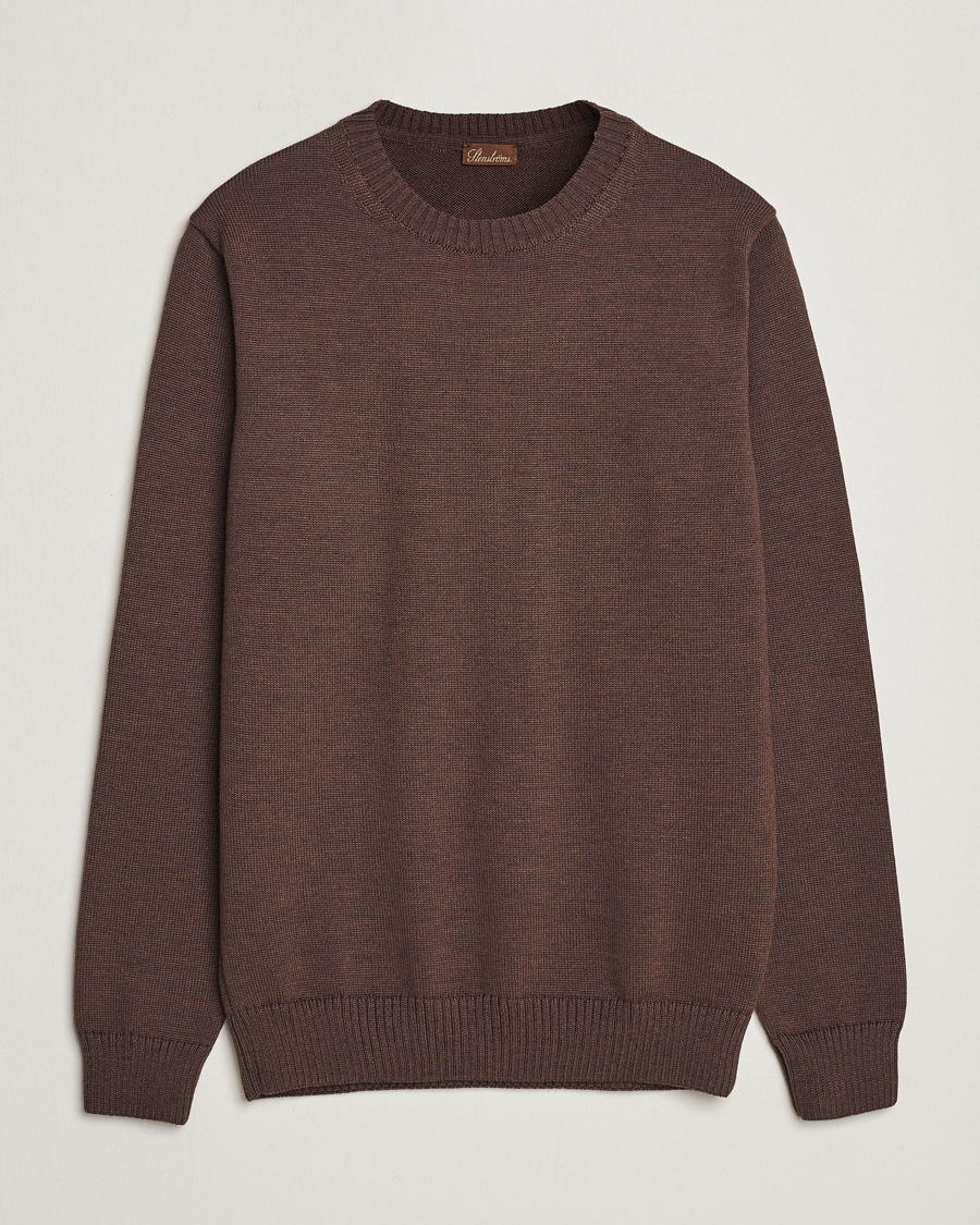 Homme | Pulls Et Tricots | Stenströms | Chunky Merino Crew Neck Brown