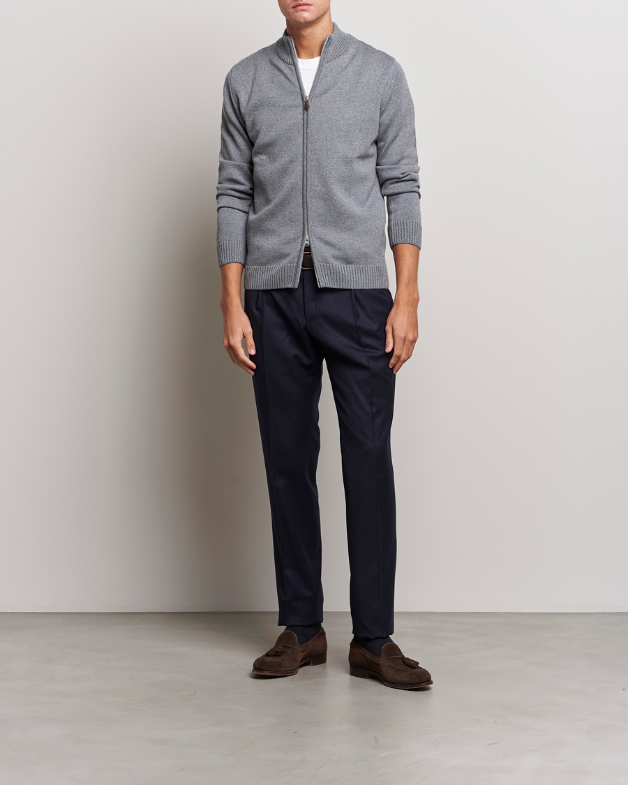 Homme | Pulls Et Tricots | Stenströms | Chunky Merino Full Zip Cardigan Grey