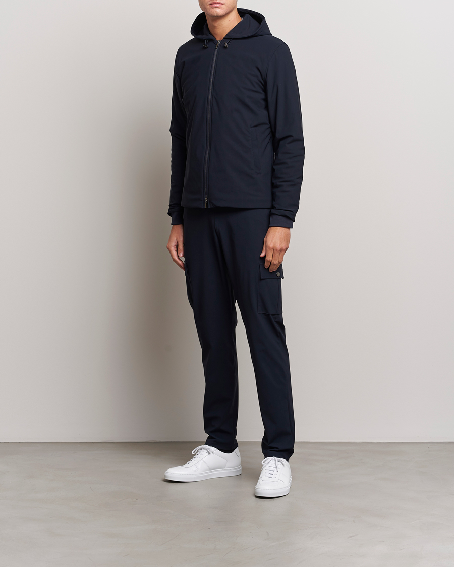 Homme | Manteaux Et Vestes | Stenströms | Active Jersey Leisure Hood Jacket Navy
