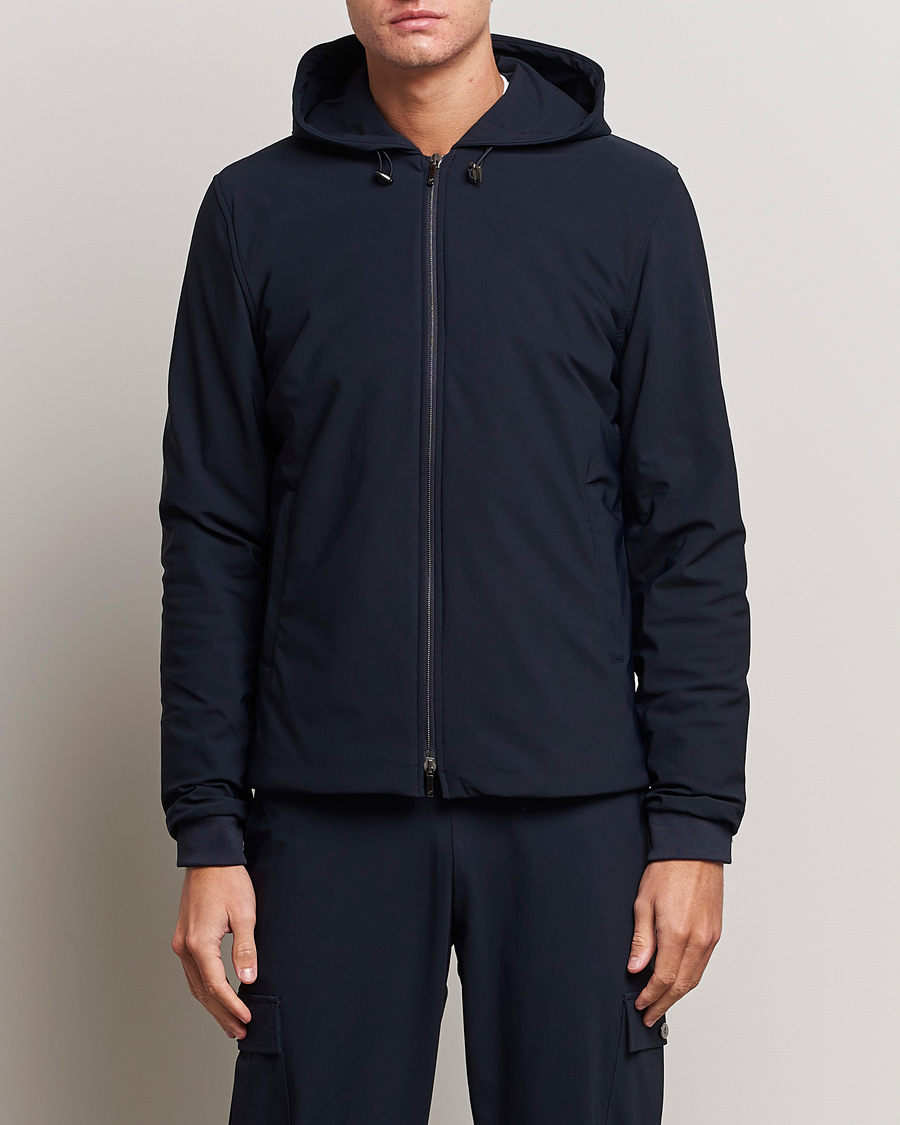 Homme | Manteaux Et Vestes | Stenströms | Active Jersey Leisure Hood Jacket Navy