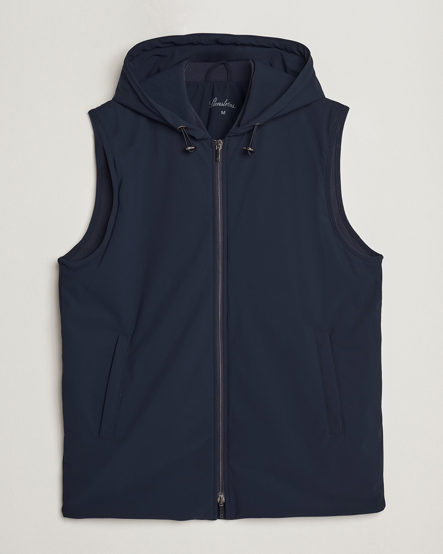 Heren | Jassen | Stenströms | Active Jersey Leisure Hood Vest Navy