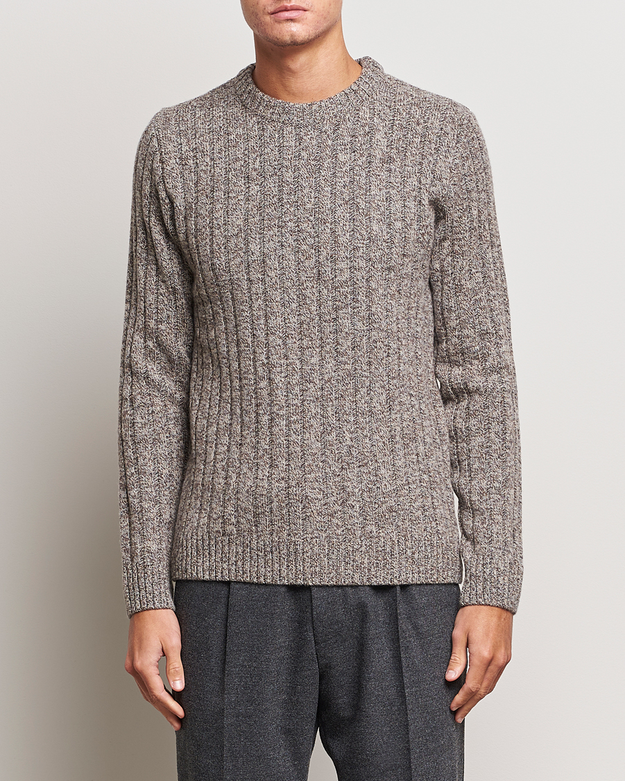 Homme | Pulls Et Tricots | Stenströms | Super Geelong Merino Crewneck Brown