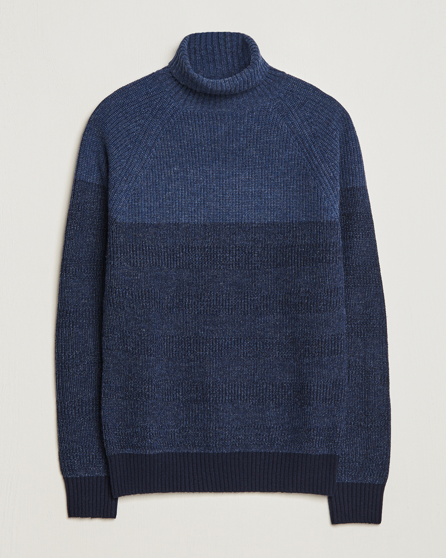 Homme | Pulls Et Tricots | Stenströms | Chunky Ombre Knit Rollneck Blue