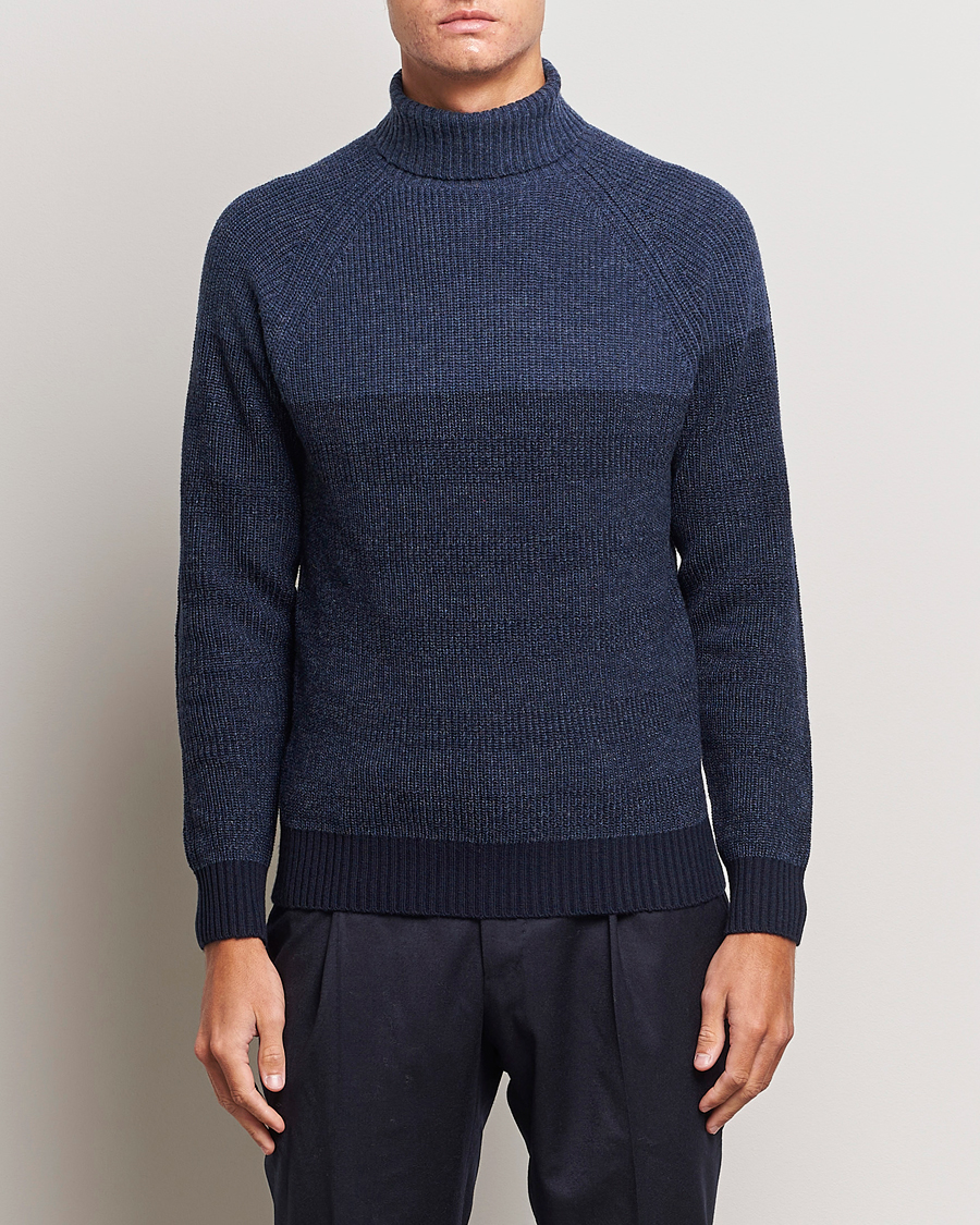 Homme | Pulls Et Tricots | Stenströms | Chunky Ombre Knit Rollneck Blue