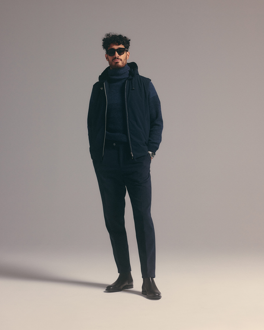Homme | Pulls Et Tricots | Stenströms | Chunky Ombre Knit Rollneck Blue