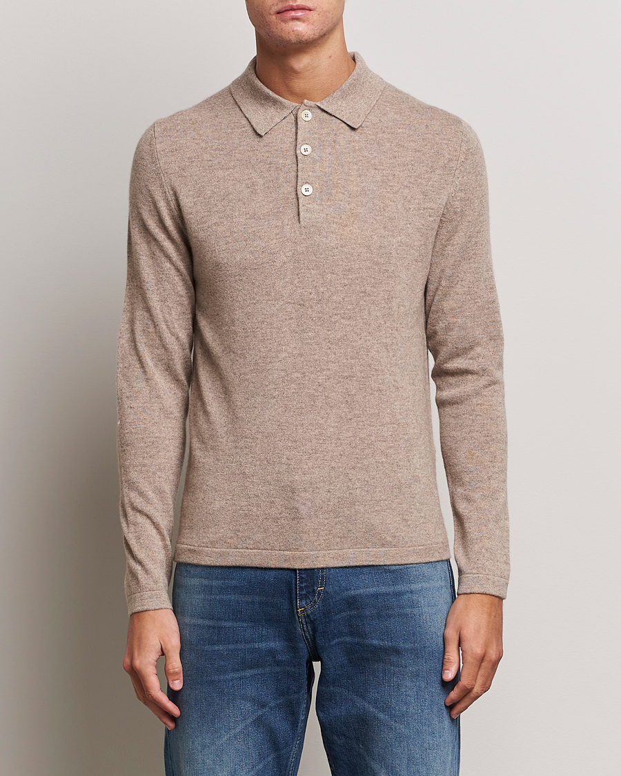 Homme | Pulls Et Tricots | Stenströms | Cashmere Poloshirt Beige