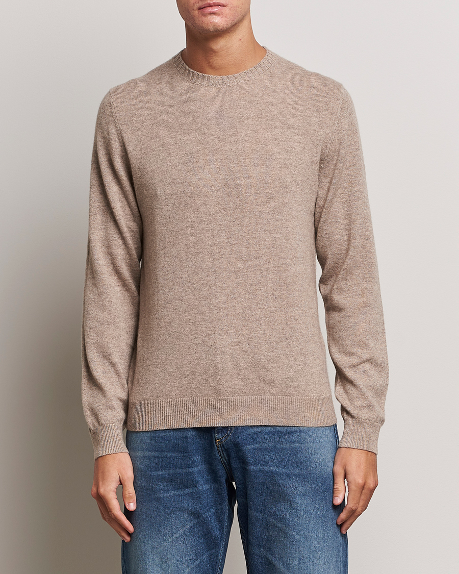 Heren | Truien | Stenströms | Cashmere Crewneck Beige