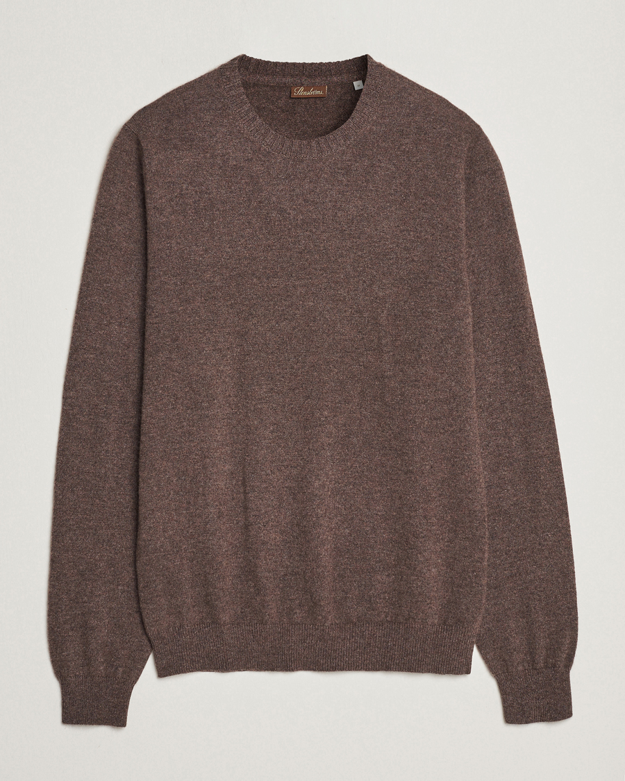 Heren | Truien | Stenströms | Cashmere Crewneck Brown