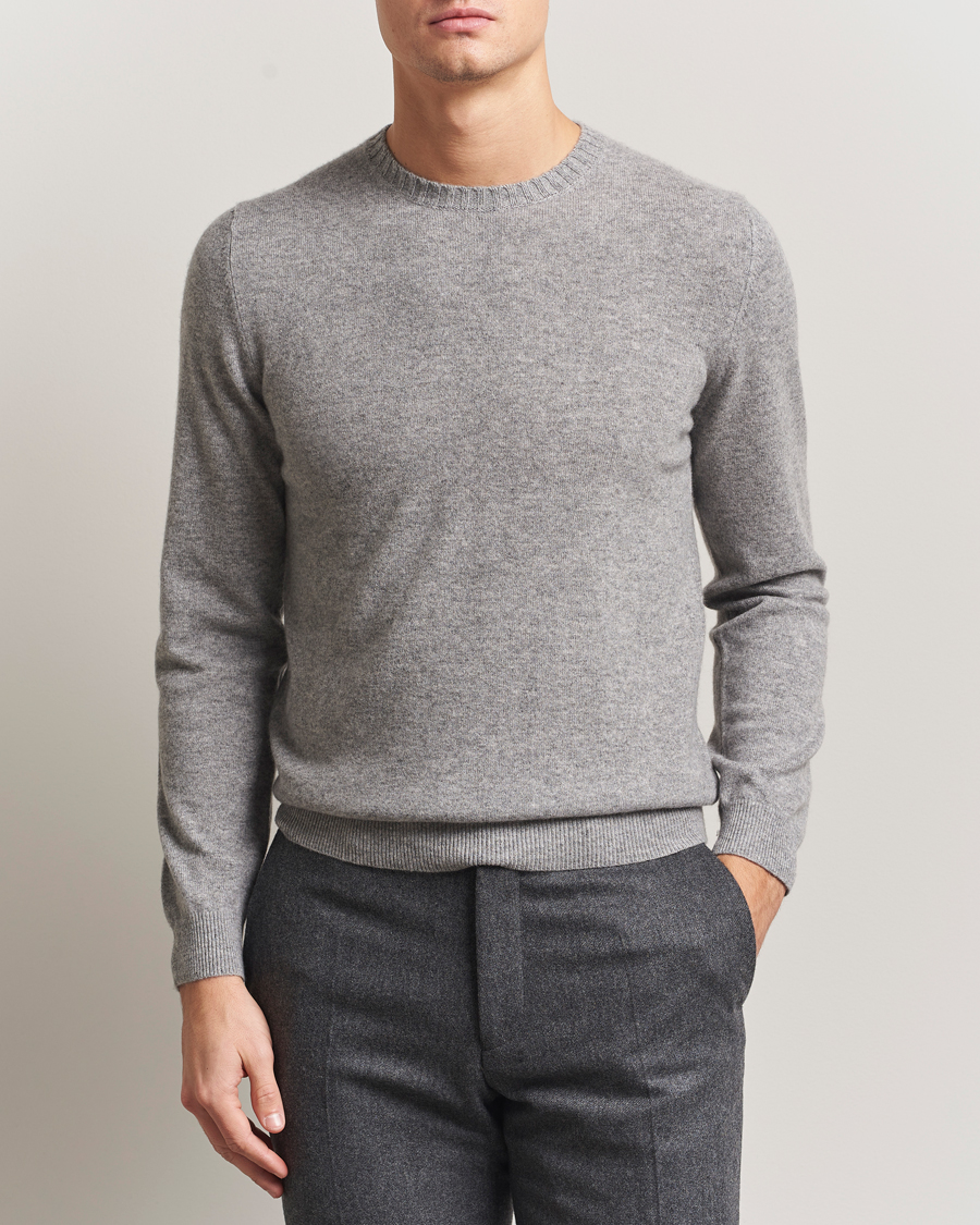 Heren | Truien | Stenströms | Cashmere Crewneck Grey