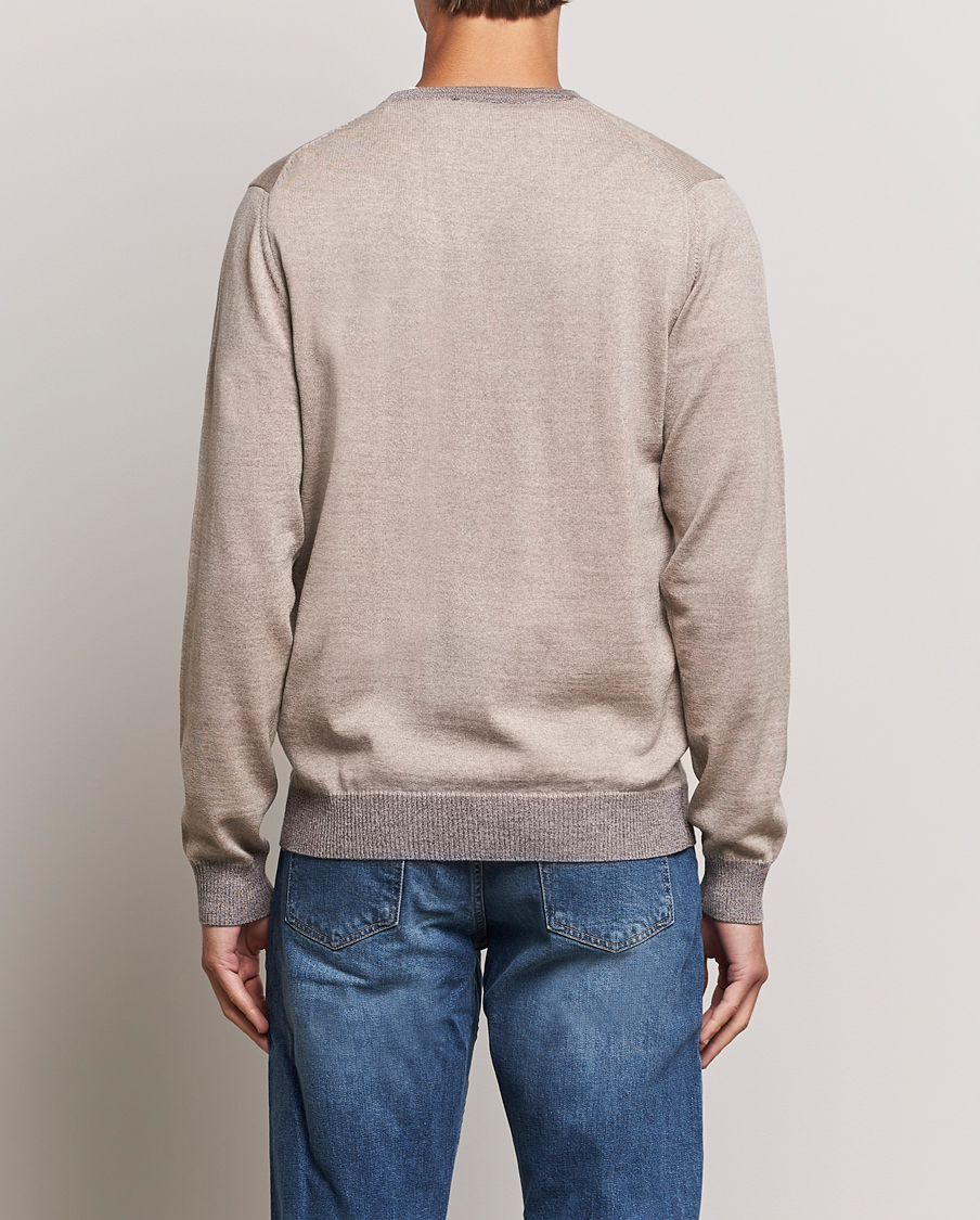 Heren | Truien | Stenströms | Merino Wool Contrast Cardigan Beige
