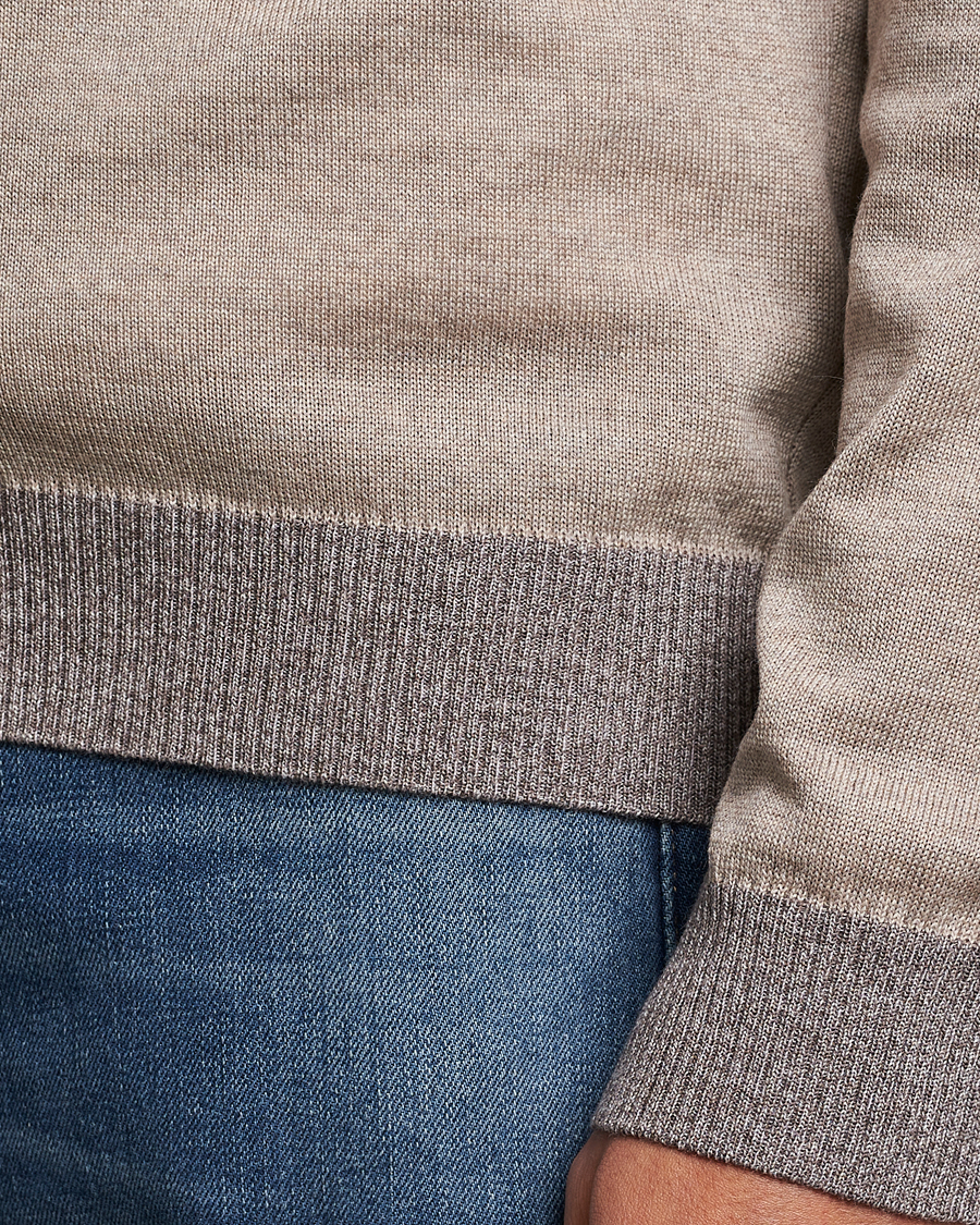 Heren | Truien | Stenströms | Merino Wool Contrast Cardigan Beige