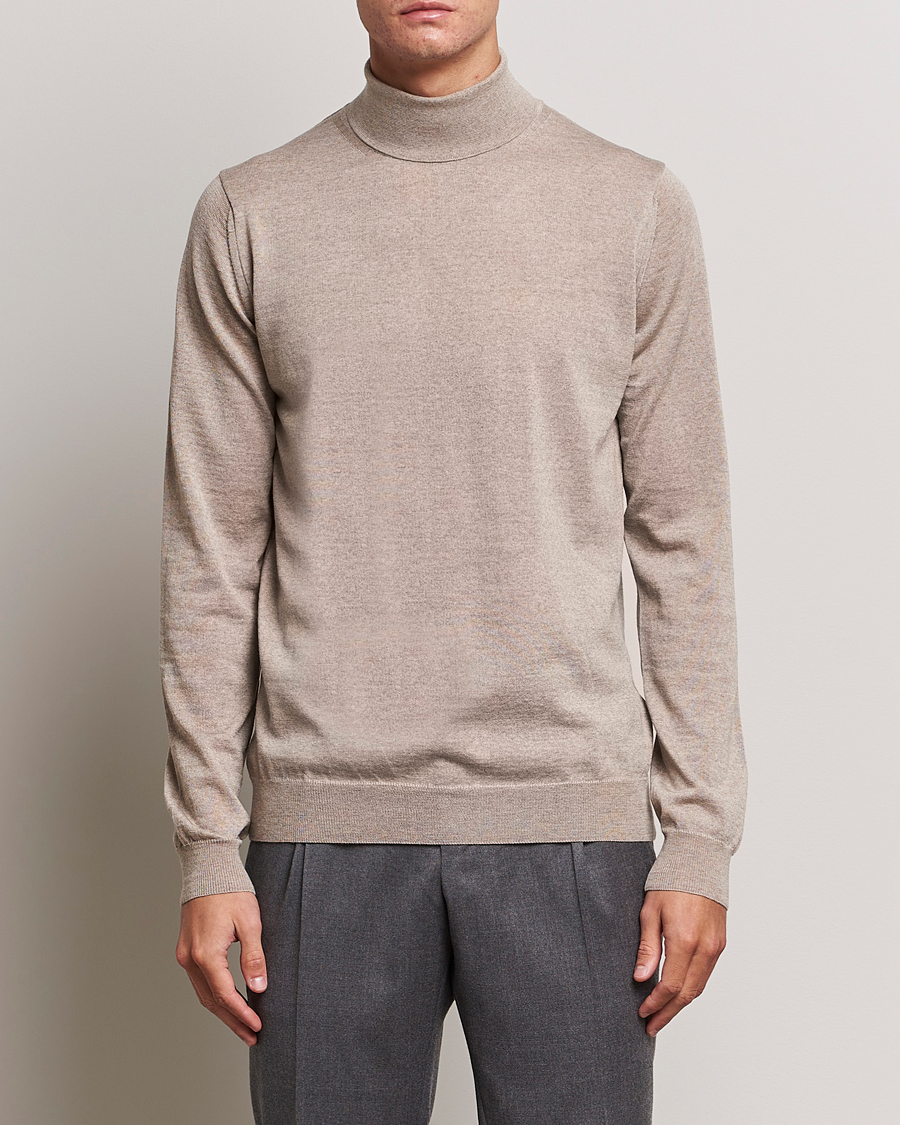 Homme | Pulls Et Tricots | Stenströms | Fine Merino Rollneck Beige