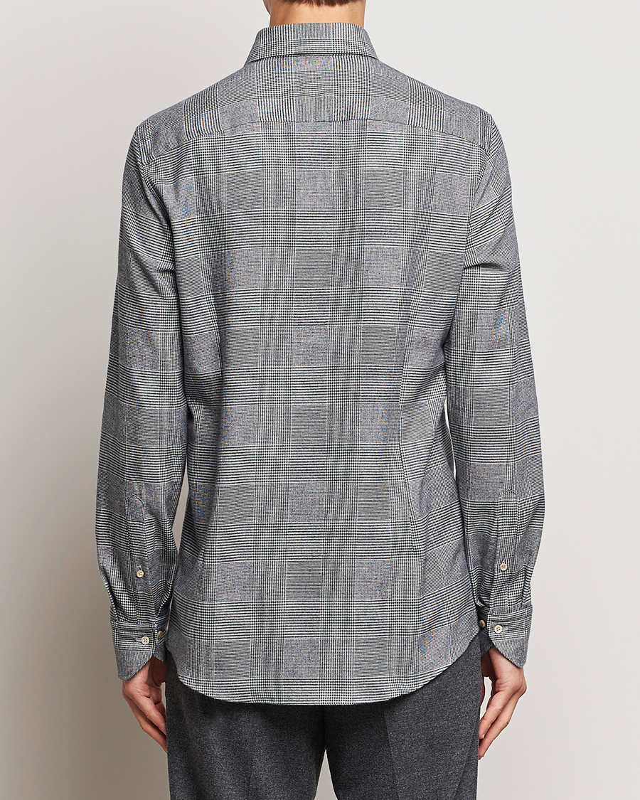 Homme | Chemises | Stenströms | Slimline Prince of Wales Check Flannel Shirt Grey