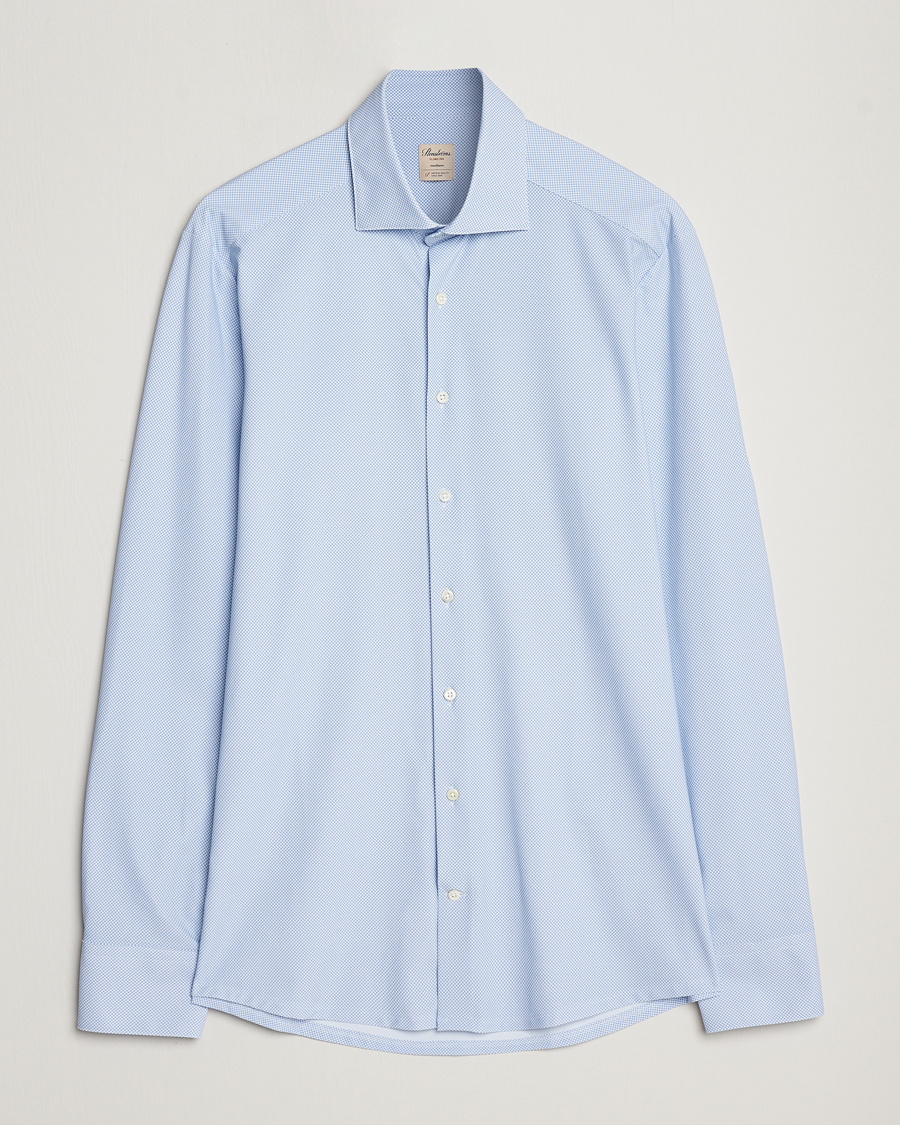 Heren | Overhemden | Stenströms | Slimline 4-Way Stretch Cut Away Shirt Light Blue