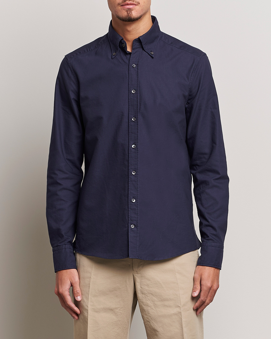 Homme | Chemises | Stenströms | Slimline Oxford Shirt Navy