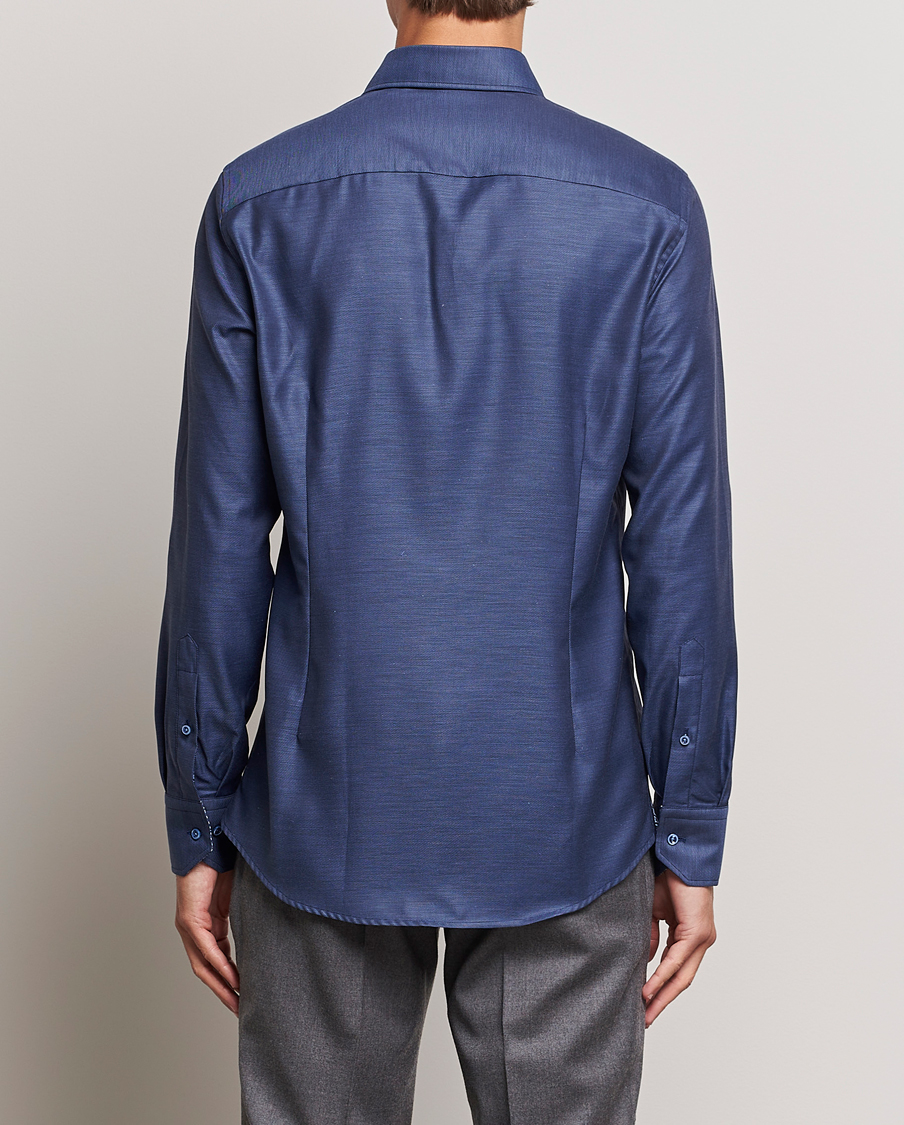 Homme | Chemises | Stenströms | Slimline Twill Contrast Cut Away Shirt Navy