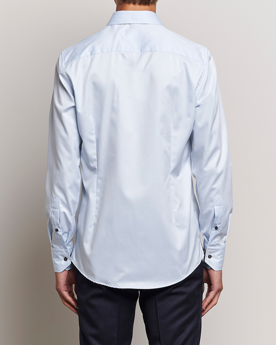 Heren | Overhemden | Stenströms | Slimline Contrast Cut Away Shirt Light Blue