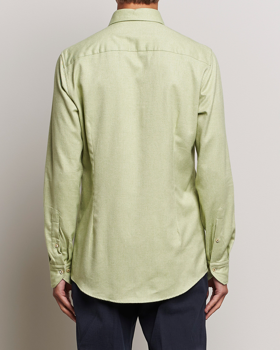 Heren | Overhemden | Stenströms | Slimline Flannel Shirt Green