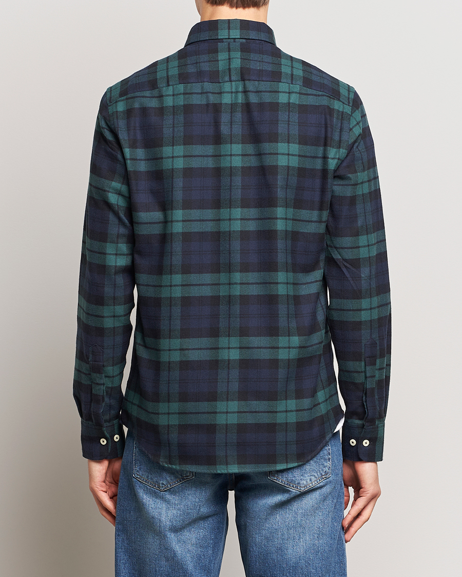 Heren | Overhemden | Morris | Brushed Tartan Shirt Navy