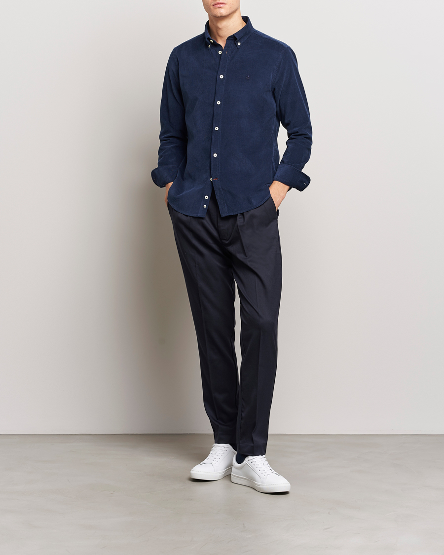 Homme | Chemises | Morris | Douglas Corduroy Shirt Blue