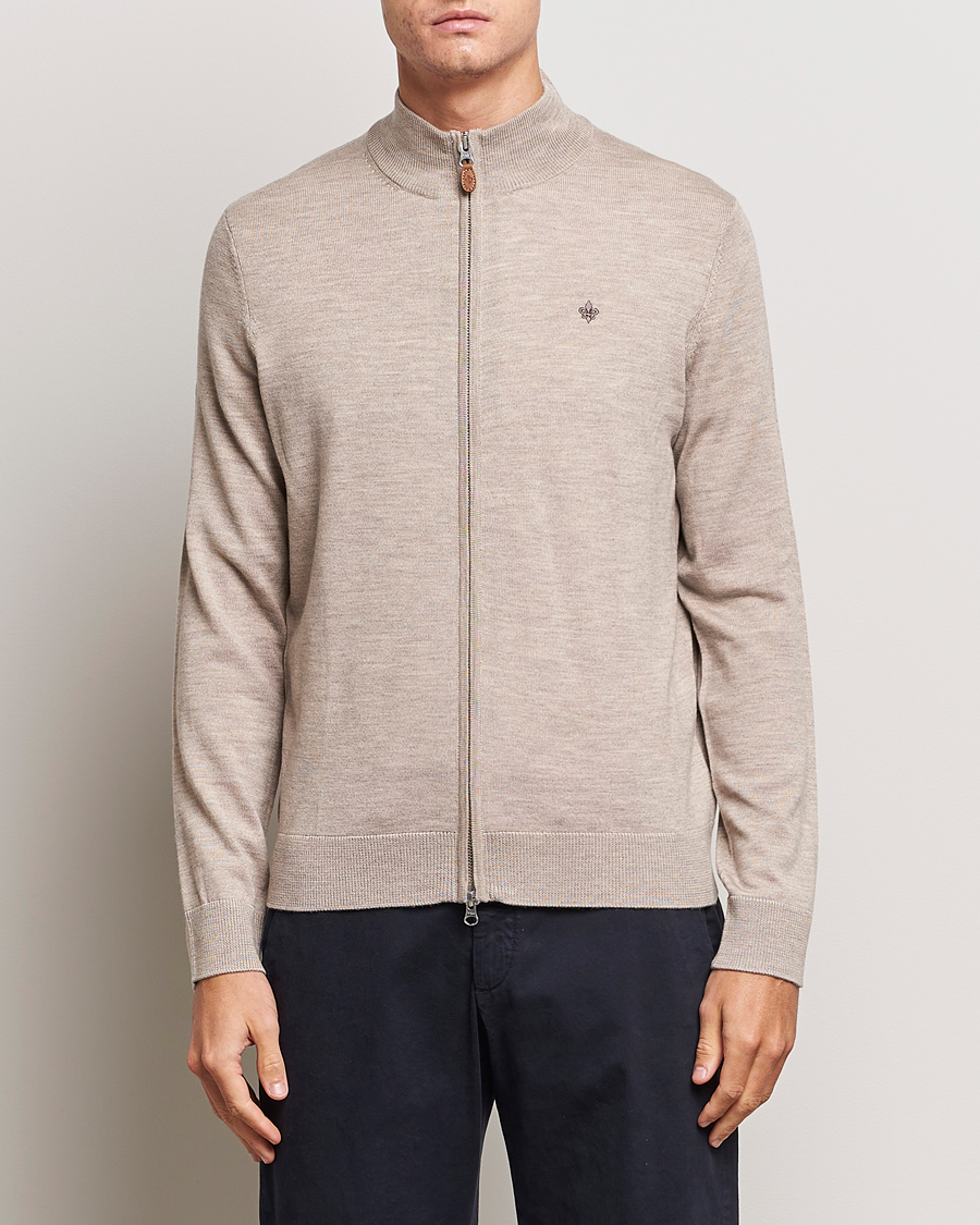 Homme | Pulls Et Tricots | Morris | Merino Zip Cardigan Khaki