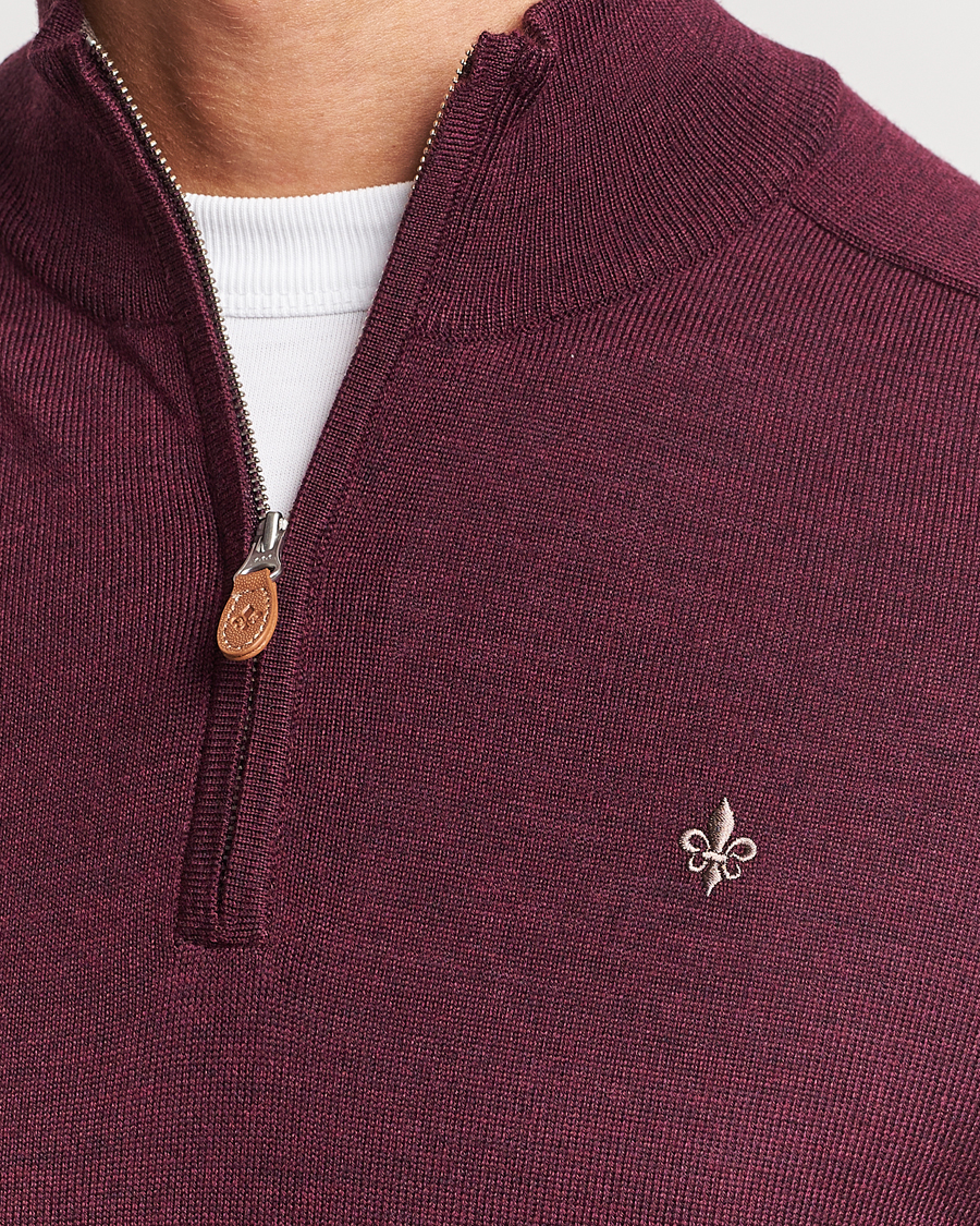 Homme | Pulls Et Tricots | Morris | John Merino Half Zip Wine Red