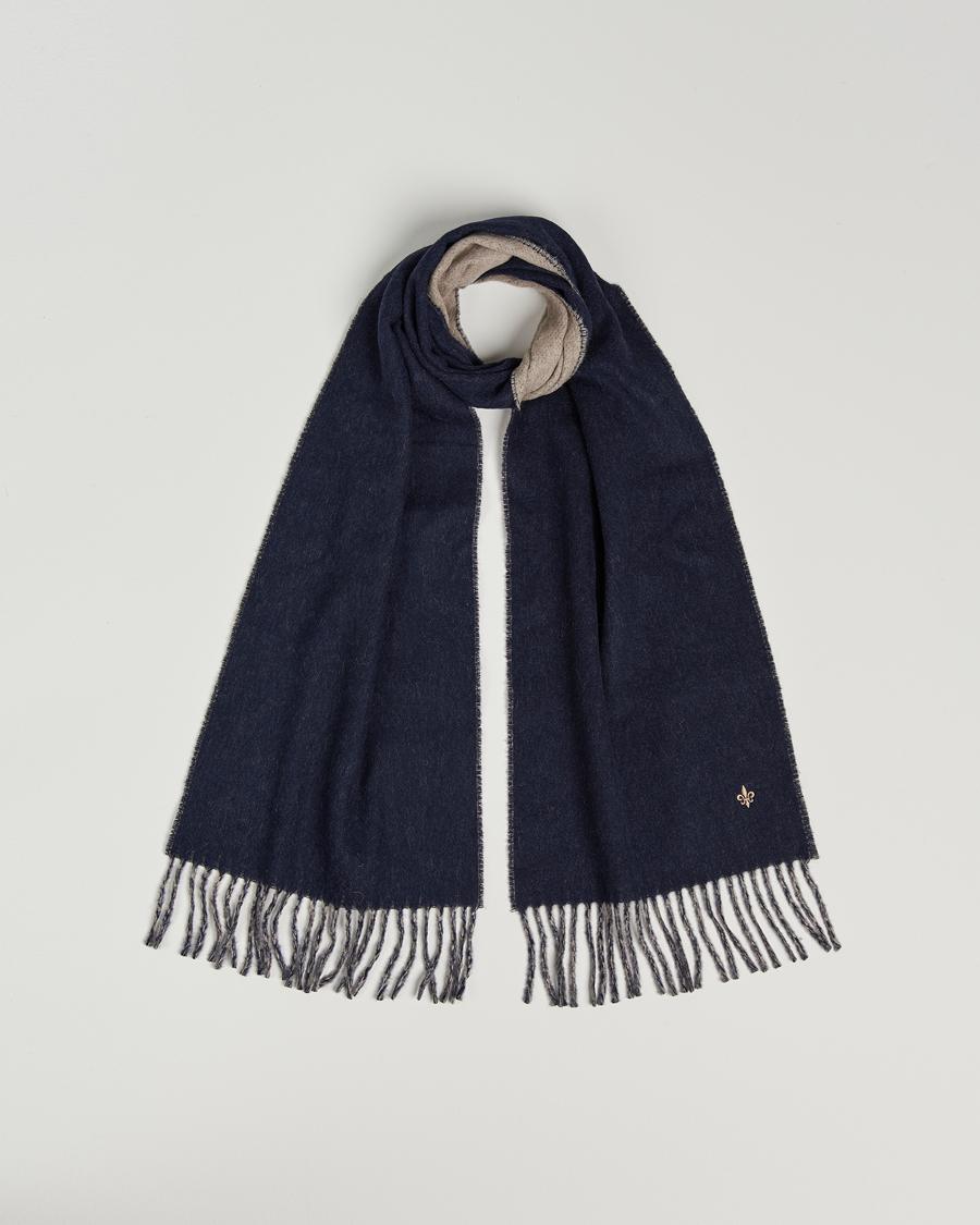Homme | Morris Double Face Wool Scarf Navy | Morris | Double Face Wool Scarf Navy