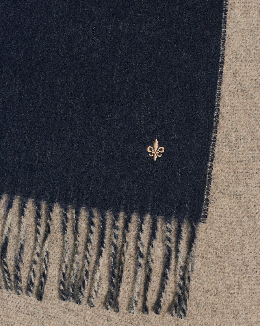 Homme | Morris Double Face Wool Scarf Navy | Morris | Double Face Wool Scarf Navy