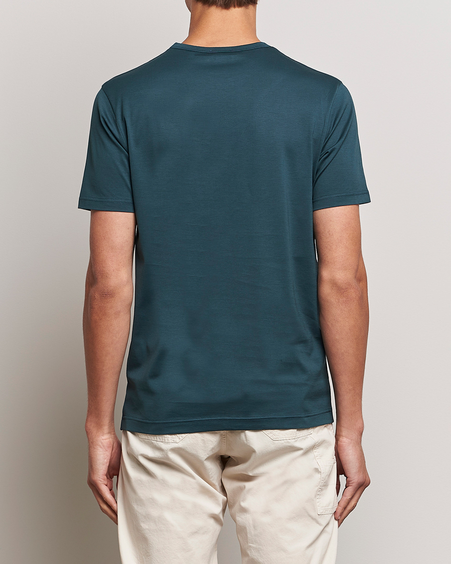 Homme | T-shirts | Sunspel | Crew Neck Q82 Cotton T-Shirt Peacock
