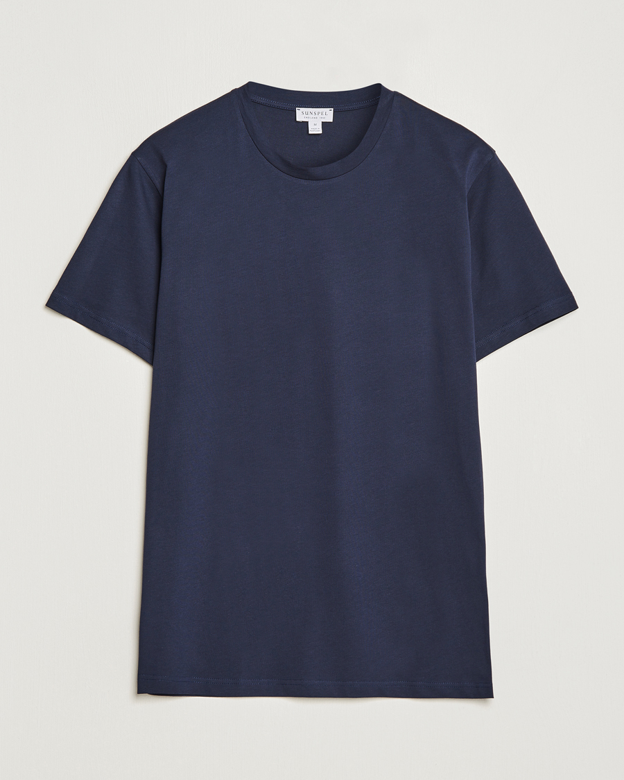 Homme | T-shirts | Sunspel | Riviera Midweight T-Shirt Navy