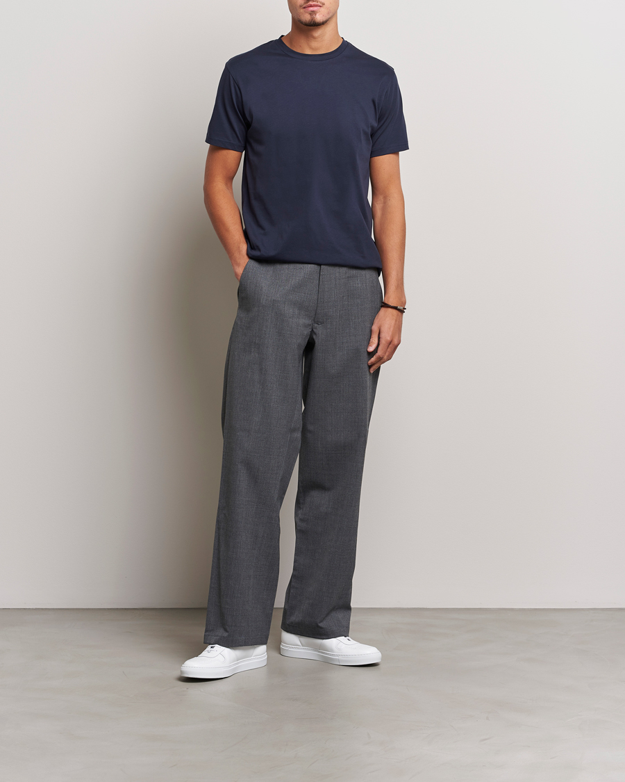 Homme | T-shirts | Sunspel | Riviera Midweight T-Shirt Navy