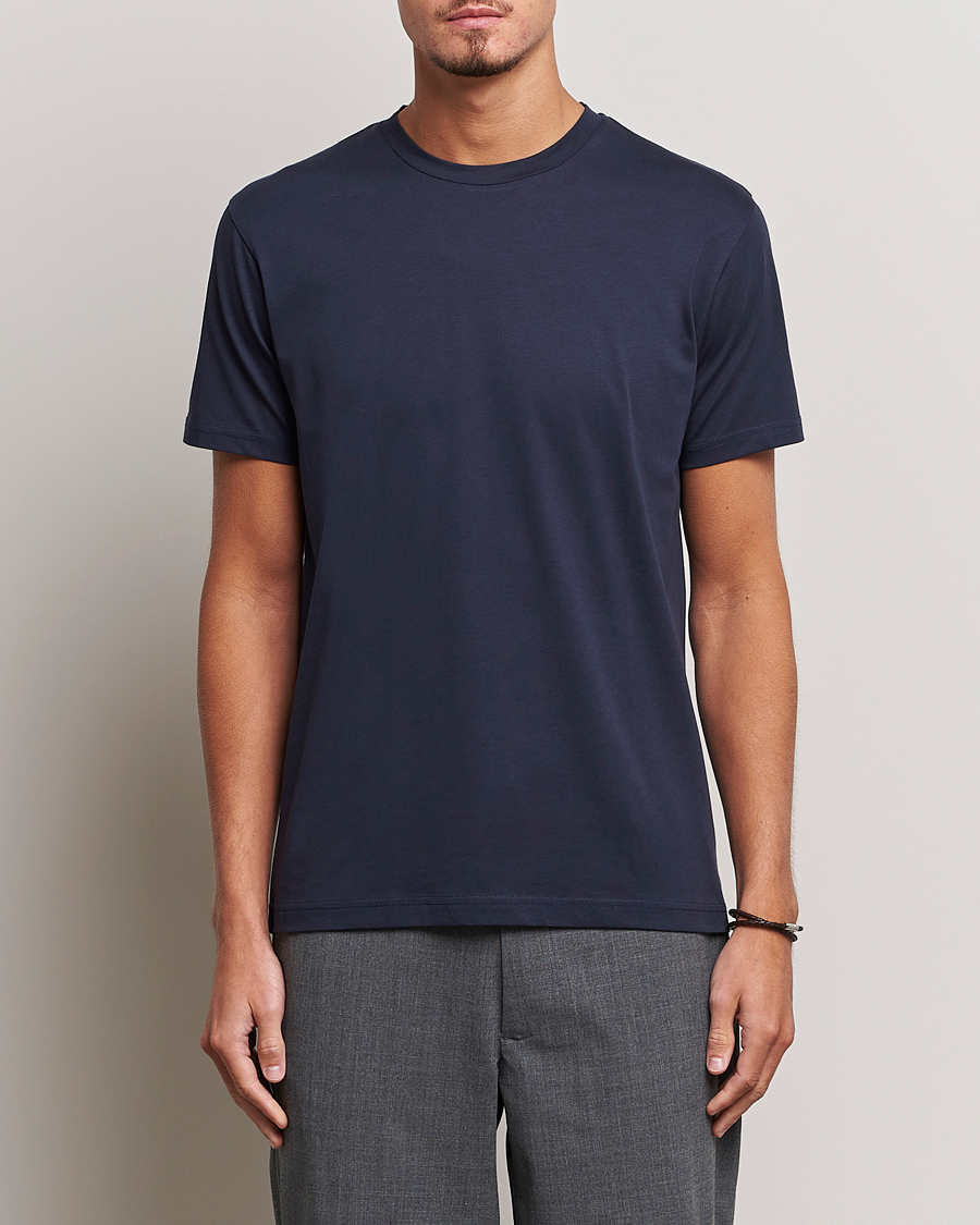 Homme | T-shirts | Sunspel | Riviera Midweight T-Shirt Navy