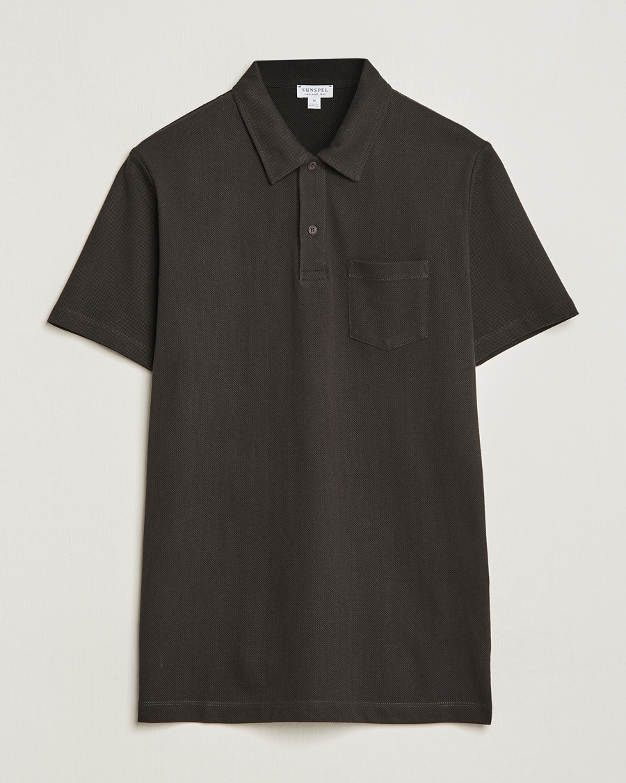 Heren | Polo's | Sunspel | Riviera Polo Shirt Coffe
