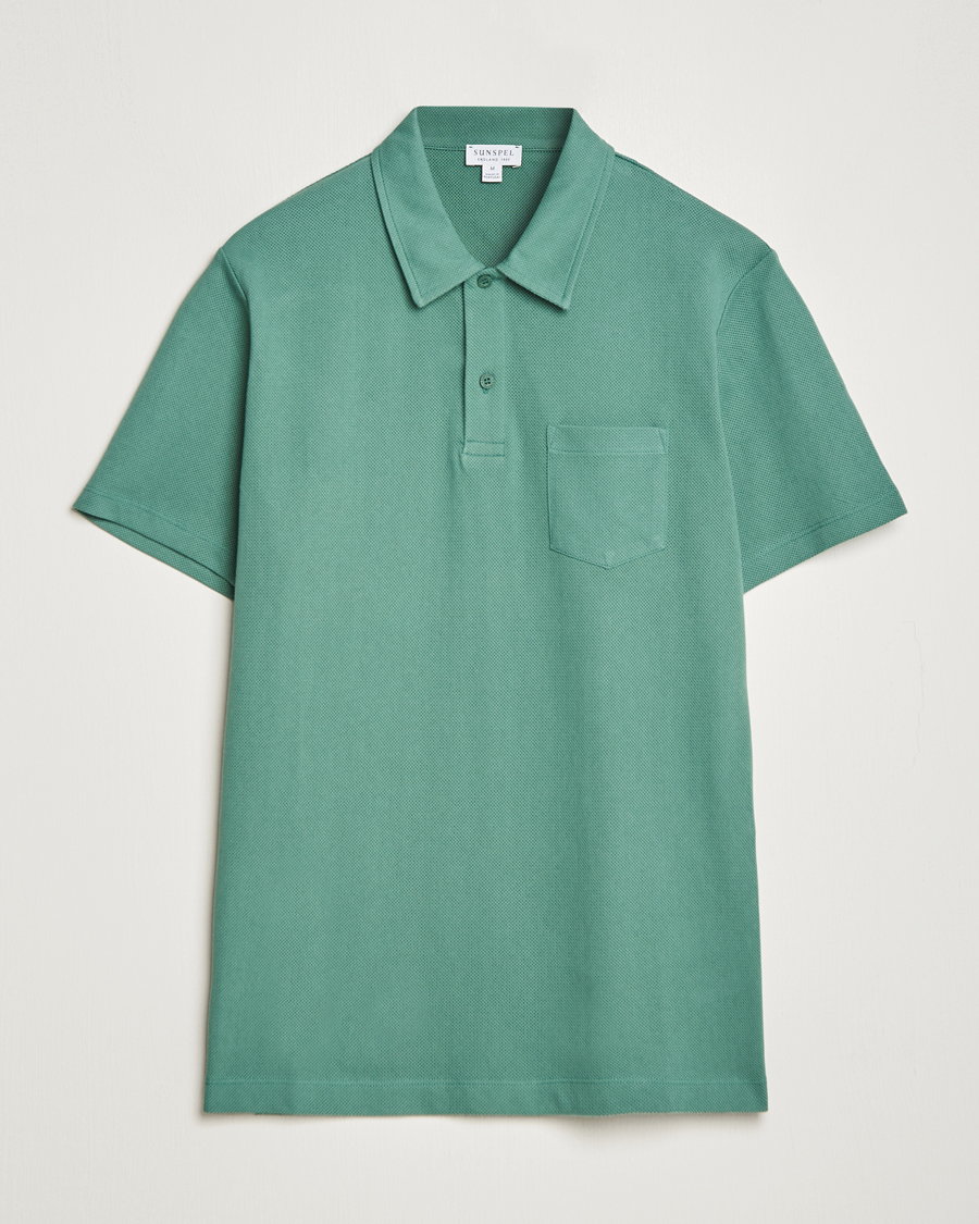 Heren | Polo's | Sunspel | Riviera Polo Shirt Light Pine
