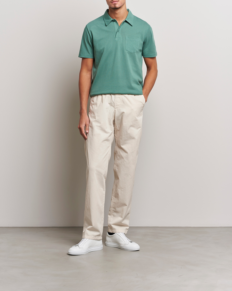 Heren | Polo's | Sunspel | Riviera Polo Shirt Light Pine