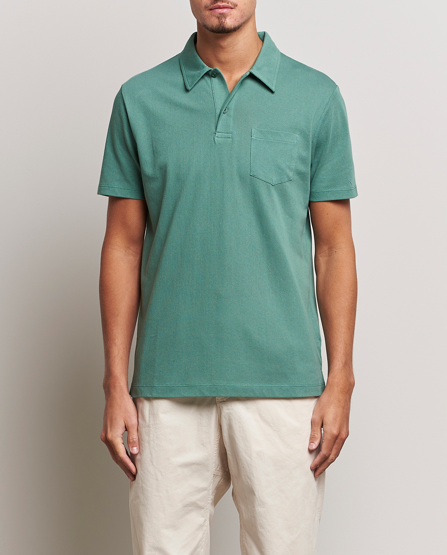 Heren | Polo's | Sunspel | Riviera Polo Shirt Light Pine